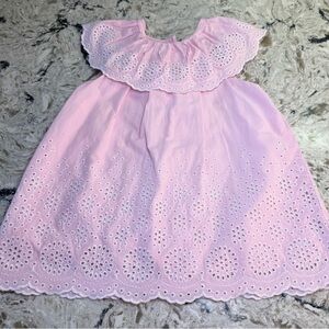 Little Me Light Pink Scalloped Eyelet Dress